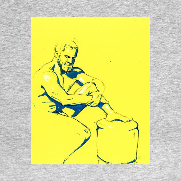 Beefcake on Yellow by A.E. Kieren Illustration